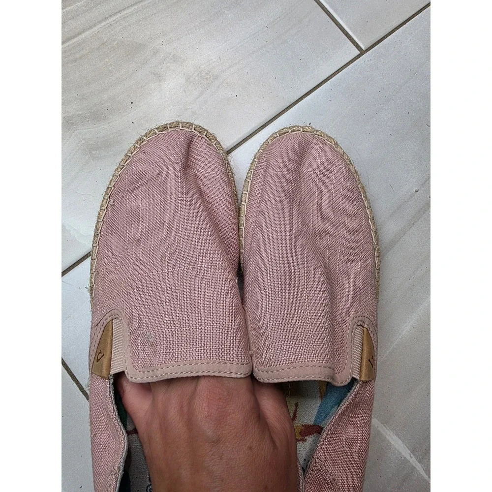 Olukai Kaula Pa'a‎ Kapa Pink Espadrille Slip On Shoes 20449-4L4L Womens 8 A3